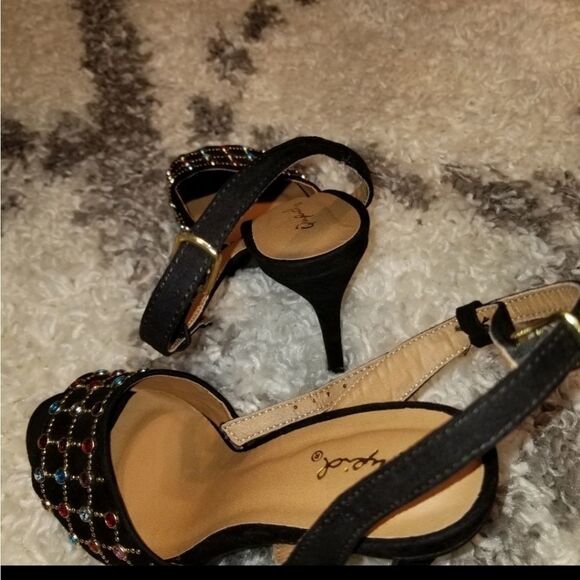 BRAND NEW QUPID JEWEL HIGH HEEL STILETTOS ADJUSTABLE ANKLE STRAP OPEN TOE SANDAL - Picture 8 of 16